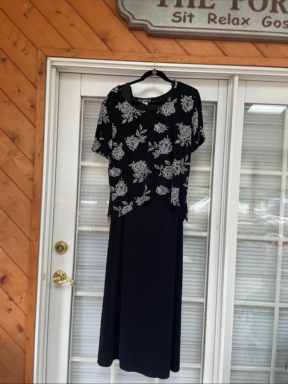 Black Floral Overlay Maxi Dress